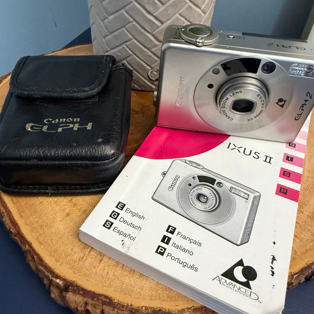Canon ELPH 2 / IXUS II – APS Film Camera – Tested, w/ Case, Manual & Strap